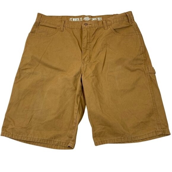 Dickies Mens Carpenter Shorts Size 36 Relaxed Cargo Casual Summer Workwear Brown - Picture 1 of 12